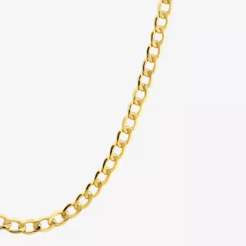 Made in Italy Unisex Adult 10K Gold Inch Curb Chain Necklace