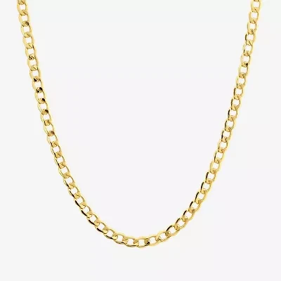 Made in Italy Unisex Adult 10K Gold 24 Inch Curb Chain Necklace