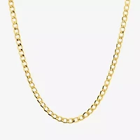 Made in Italy Unisex Adult 10K Gold 24 Inch Curb Chain Necklace
