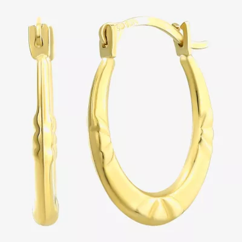 Womens 10K Gold 15mm Round Hoop Earrings
