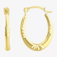 Womens 10K Gold 15mm Round Hoop Earrings