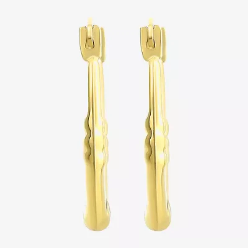 Womens 10K Gold 15mm Round Hoop Earrings