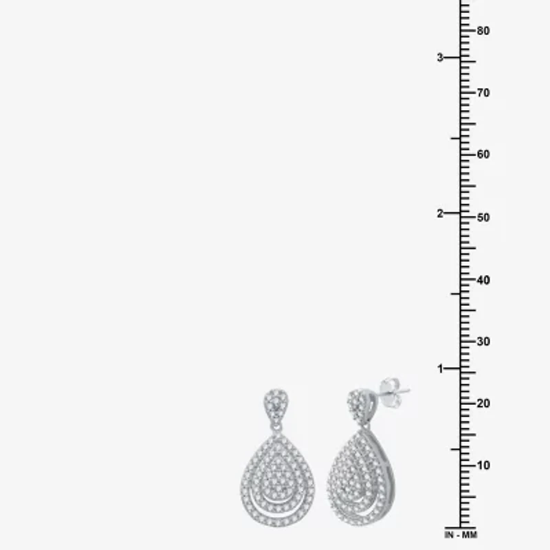 Womens 2 CT. T.W. Lab Grown White Diamond Sterling Silver Pear 3-pc. Jewelry Set