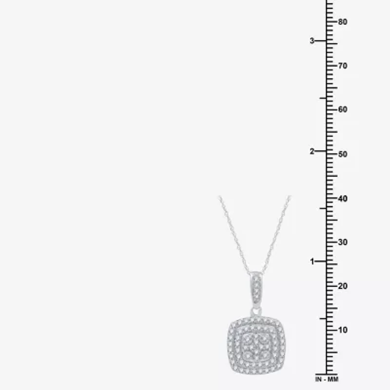 Womens 2 CT. T.W. Lab Grown White Diamond Sterling Silver Cushion 3-pc. Jewelry Set