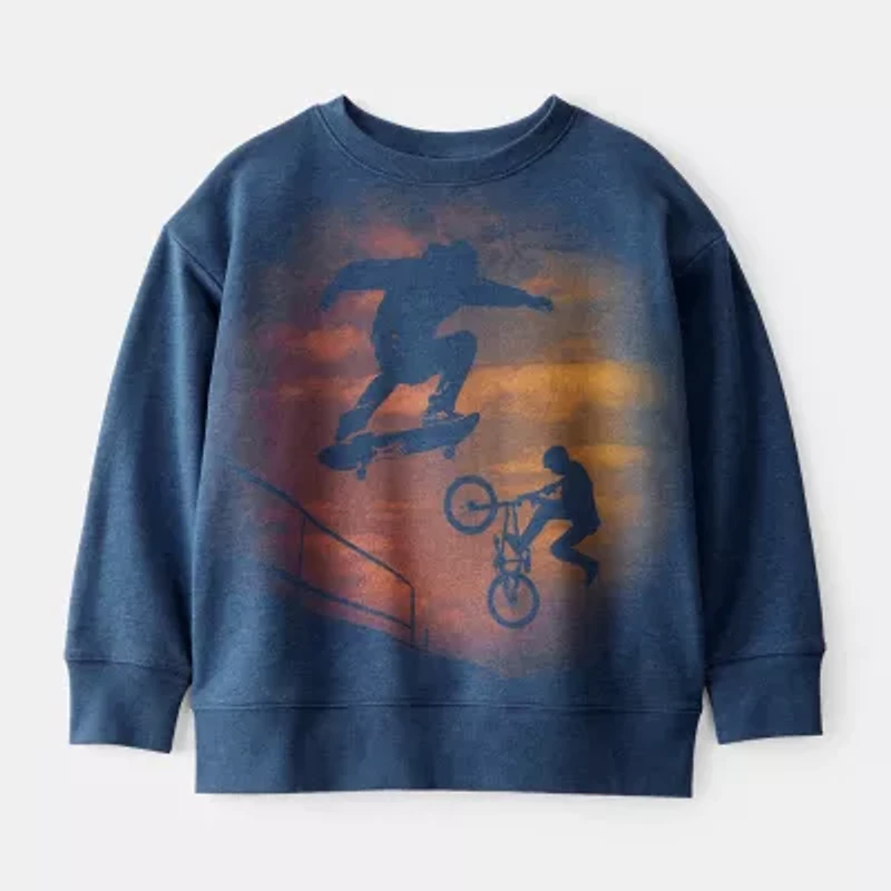 Carter's Little & Big Kid Boys Round Neck Long Sleeve Sweatshirt