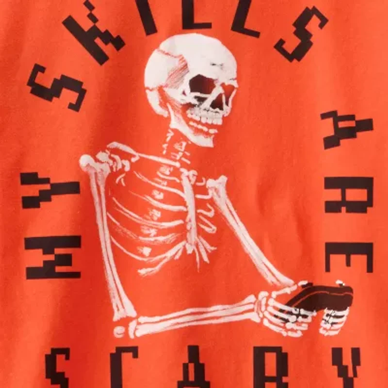 Carter's Halloween Little & Big Kid Boys Round Neck Long Sleeve Regular Fit Graphic T-Shirt