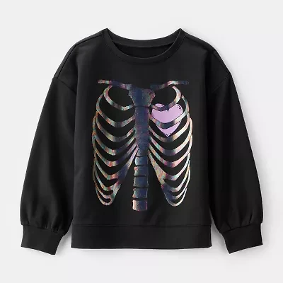 Carter's Halloween Little & Big Kid Girls Round Neck Long Sleeve Regular Fit Graphic T-Shirt