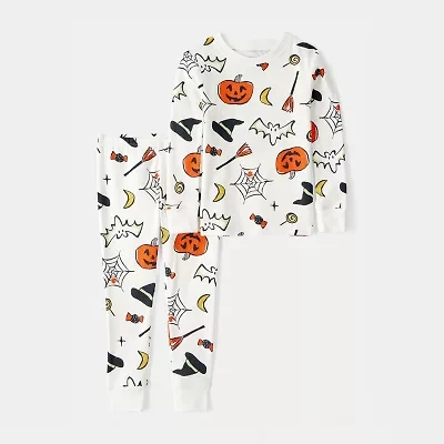Carter's Halloween Toddler Unisex Rib Round Neck Long Sleeve 2-pc. Pajama Sets