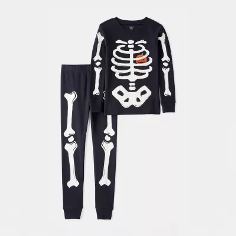 Carter's Halloween Little & Big Kid Boys Rib Round Neck Long Sleeve 2-pc. Pajama Sets