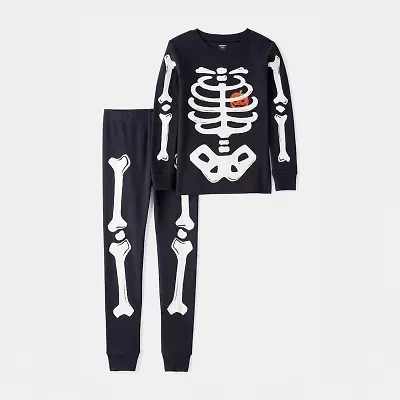 Carter's Halloween Little & Big Kid Boys Rib Round Neck Long Sleeve 2-pc. Pajama Sets