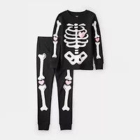 Carter's Halloween Little & Big Kid Girls Rib Round Neck Long Sleeve 2-pc. Pajama Sets