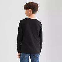 Thereabouts Little & Big Kid Boys Crew Neck Long Sleeve Regular Fit Graphic T-Shirt