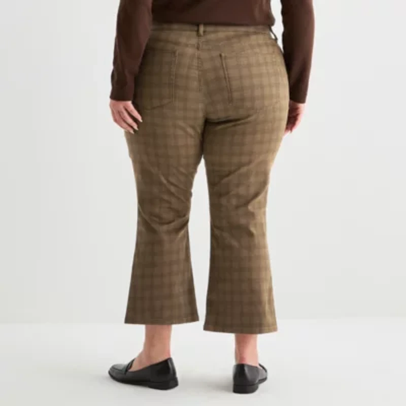 St. John's Bay Womens Slim High Rise Plus Cropped Pant