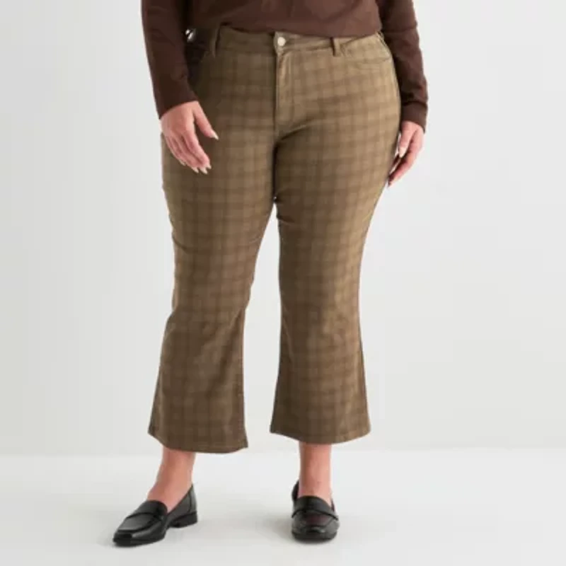 St. John's Bay Womens Slim High Rise Plus Cropped Pant