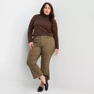 St. John's Bay Womens Slim High Rise Plus Cropped Pant
