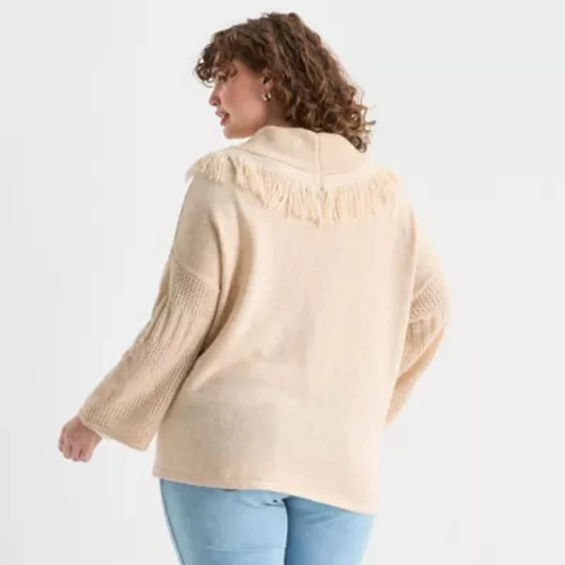 Frye and Co. Womens Open Front Plus Cardigan