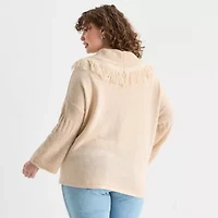 Frye and Co. Plus Womens Open Front Cardigan
