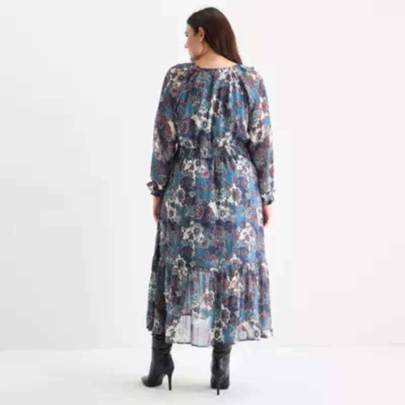 Frye and Co. Womens Floral Plus Maxi Dress