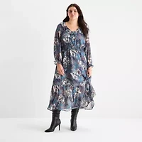 Frye and Co. Womens Floral Plus Maxi Dress