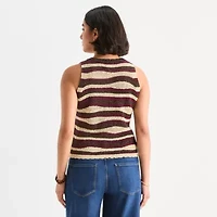 a.n.a Womens Crew Neck Striped Sweater Vest
