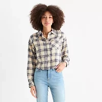 a.n.a Womens Easy-on + Easy-off Long Sleeve Regular Fit Button-Down Shirt