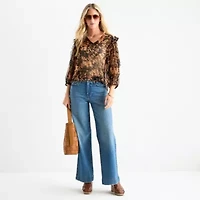 a.n.a Womens V Neck Long Sleeve Blouse