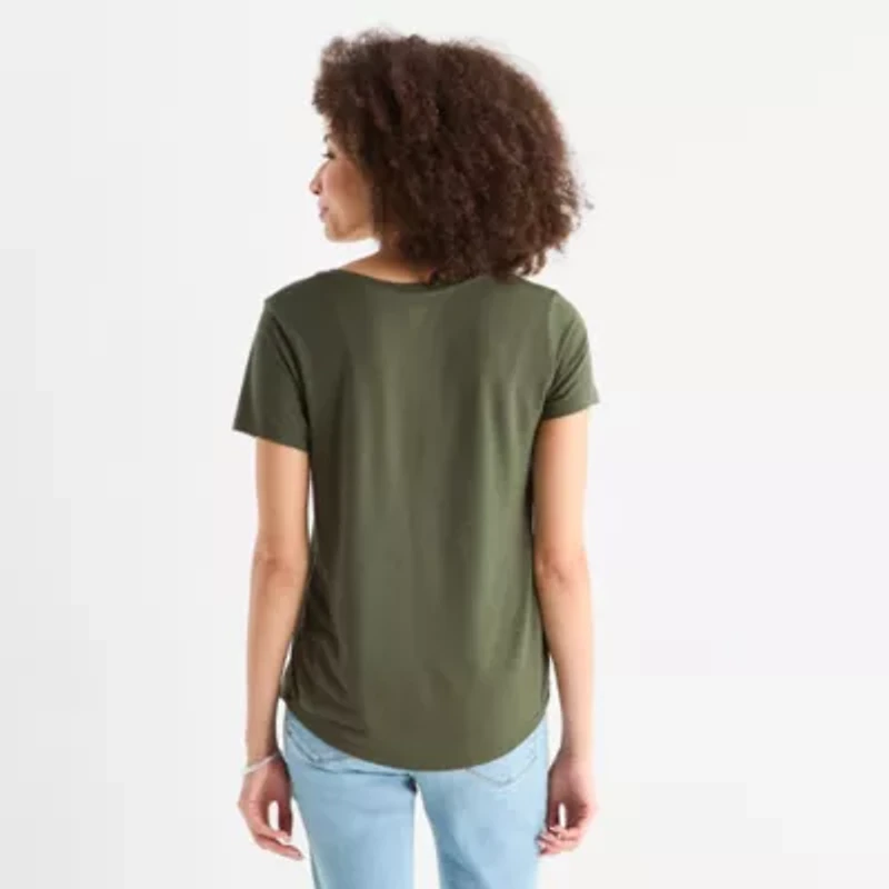 a.n.a Womens Scoop Neck Short Sleeve T-Shirt