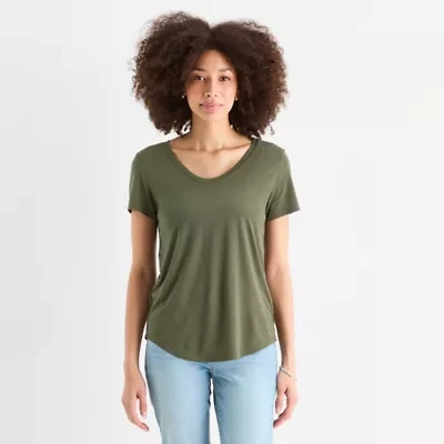 a.n.a Womens Scoop Neck Short Sleeve T-Shirt