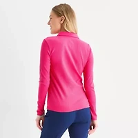 St. John's Bay Womens Long Sleeve Polo Shirt