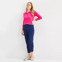 St. John's Bay Womens Long Sleeve Polo Shirt