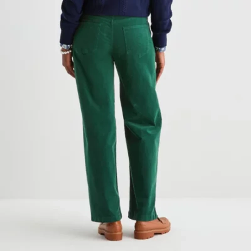 St. John's Bay Womens High Rise Wide Leg Corduroy Pant