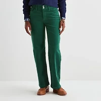St. John's Bay Womens High Rise Wide Leg Corduroy Pant