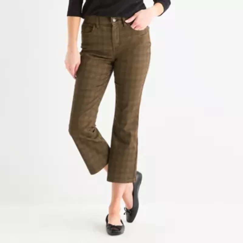 St. John's Bay Womens Slim High Rise Cropped Pant