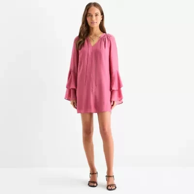 a.n.a Womens Long Sleeve Peasant Dress