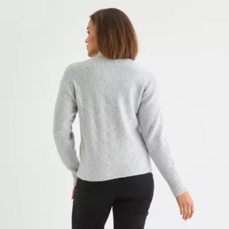 Liz Claiborne Womens Crew Neck Long Sleeve Pullover Sweater