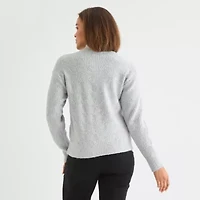 Liz Claiborne Womens Crew Neck Long Sleeve Pullover Sweater