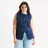 a.n.a Plus Denim Womens Vest