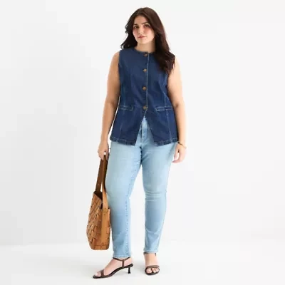 a.n.a Plus Denim Womens Vest