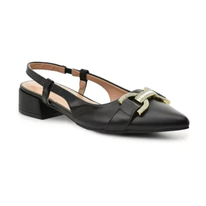 Nicole Miller Puddie Womens Pointed Closed Toe Block Heel Pumps