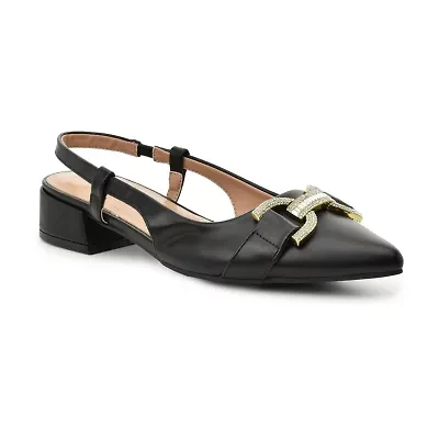 Nicole Miller Puddie Womens Pointed Closed Toe Block Heel Pumps