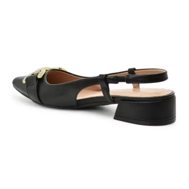 Nicole Miller Puddie Womens Pointed Closed Toe Block Heel Pumps