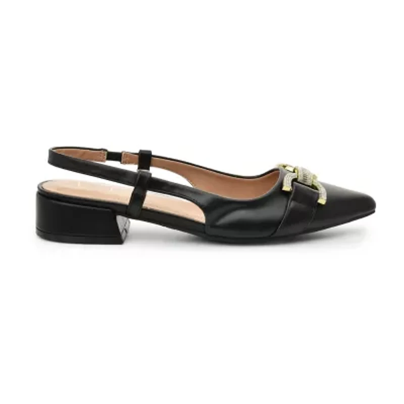 Nicole Miller Puddie Womens Pointed Closed Toe Block Heel Pumps