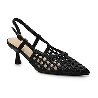 Nicole Miller Knotty Womens Pointed Closed Toe Kitten Heel Pumps