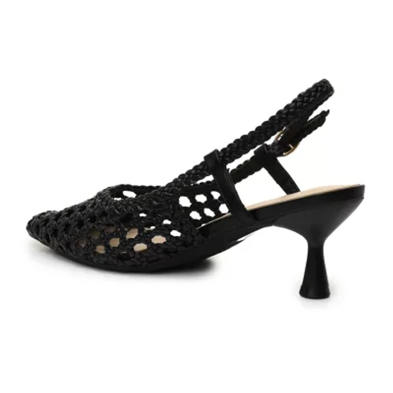 Nicole Miller Knotty Womens Pointed Closed Toe Kitten Heel Pumps