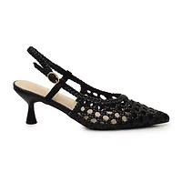 Nicole Miller Knotty Womens Pointed Closed Toe Kitten Heel Pumps