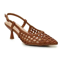 Nicole Miller Knotty Womens Pointed Closed Toe Kitten Heel Pumps