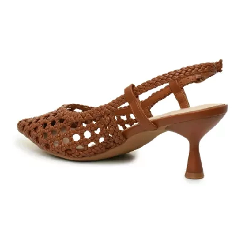 Nicole Miller Knotty Womens Pointed Closed Toe Kitten Heel Pumps