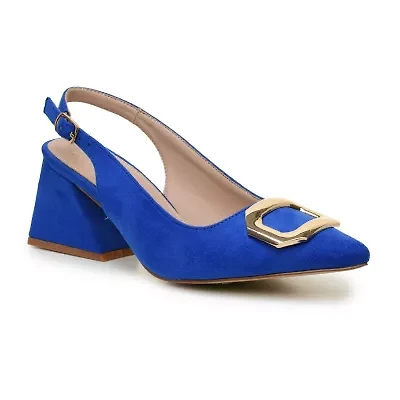 Nicole Miller Melrose Womens Pointed Closed Toe Block Heel Pumps