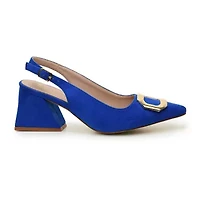 Nicole Miller Melrose Womens Pointed Closed Toe Block Heel Pumps