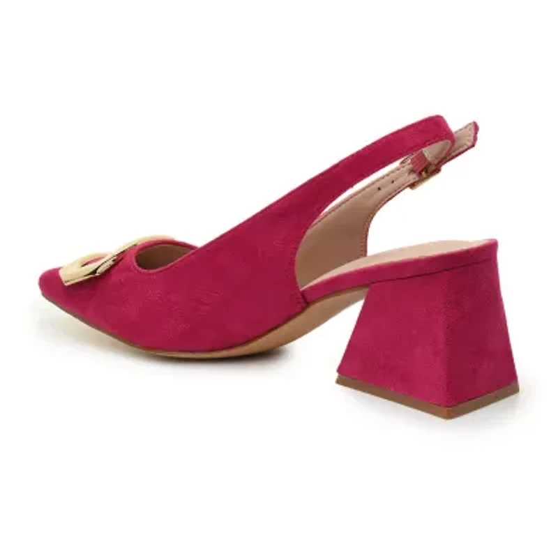 Nicole Miller Melrose Womens Pointed Closed Toe Block Heel Pumps